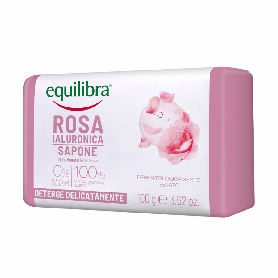 Equilibra Rosa, rozenzeep met hyaluronzuur, 100 g