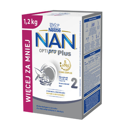 Nestle NAN Optipro Plus 2 5HM-O, follow-on milk for infants over 6 months, 1.2 kg