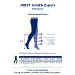 Jobst For Men Explore, compressie kniekousen, CCL2, gesloten teen, maat 3, zwart