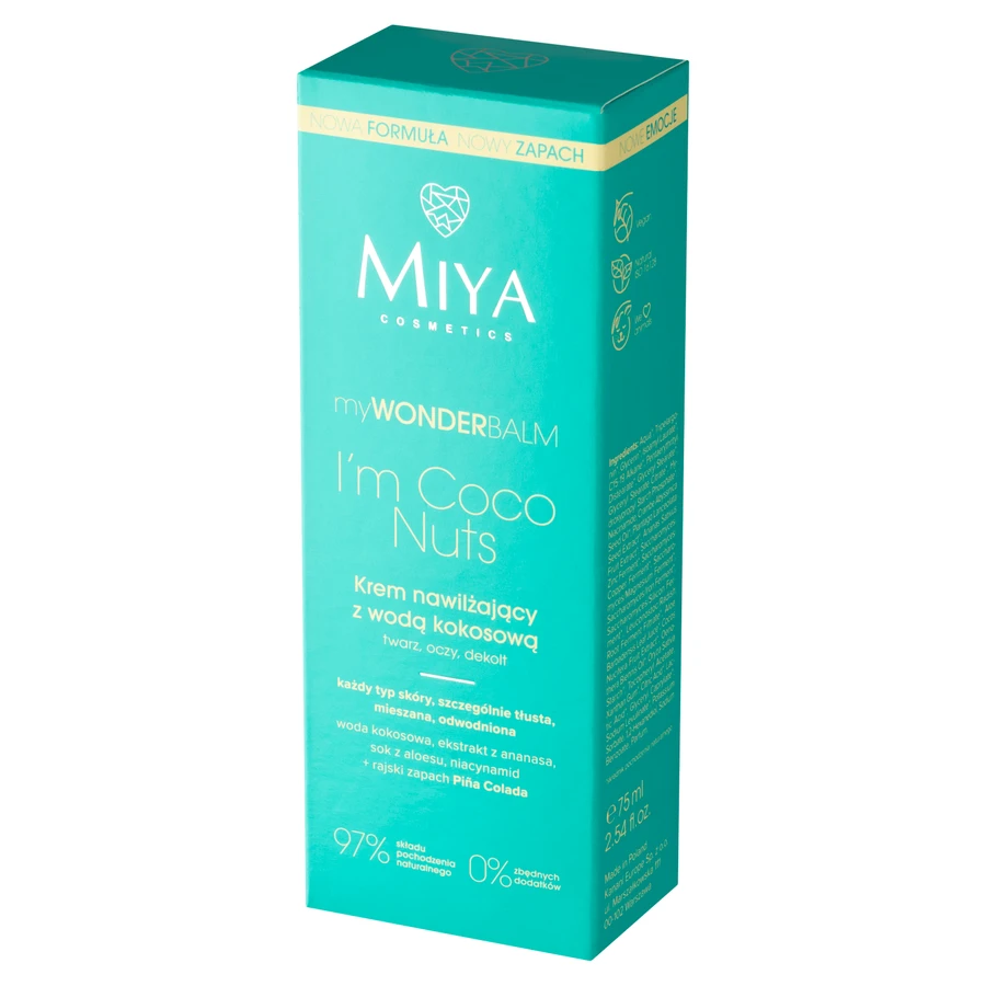 Miya myWONDERBALM I'm Coco Nuts, crème hydratante à l'eau de coco, 75 ml