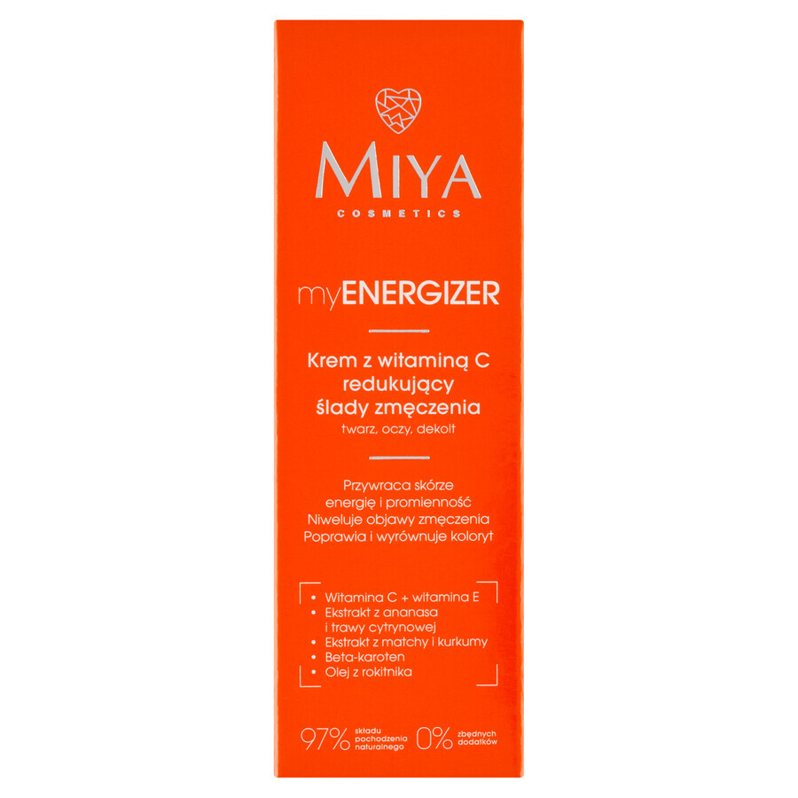 Miya myENERGIZER, cremă cu vitamina C pentru reducerea semnelor de oboseală, 40 ml