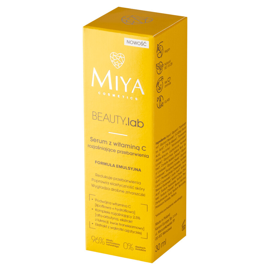 Miya BEAUTY.lab, Vitamin C Serum zur Aufhellung von Hyperpigmentierungen, 30 ml