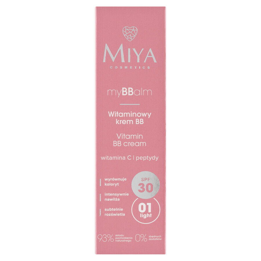 Miya myBBalm, Vitamin BB Creme, SPF 30, 01 leicht, 30 ml