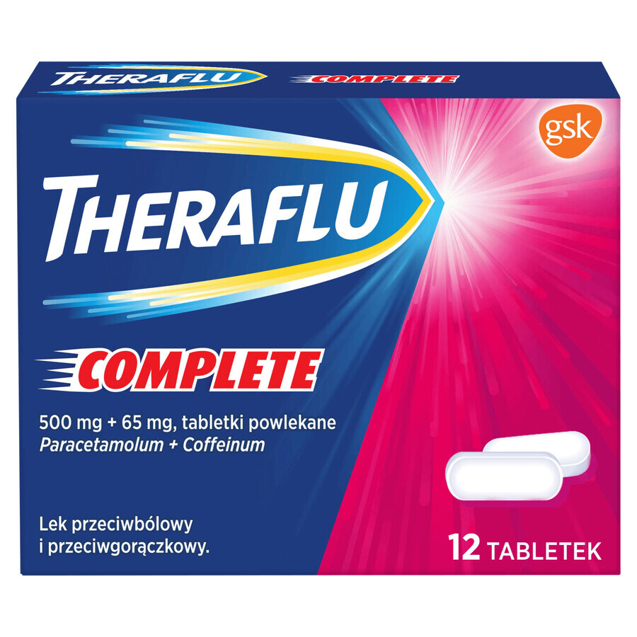 Theraflu Complete 500 mg + 65 mg, 12 film-coated tablets