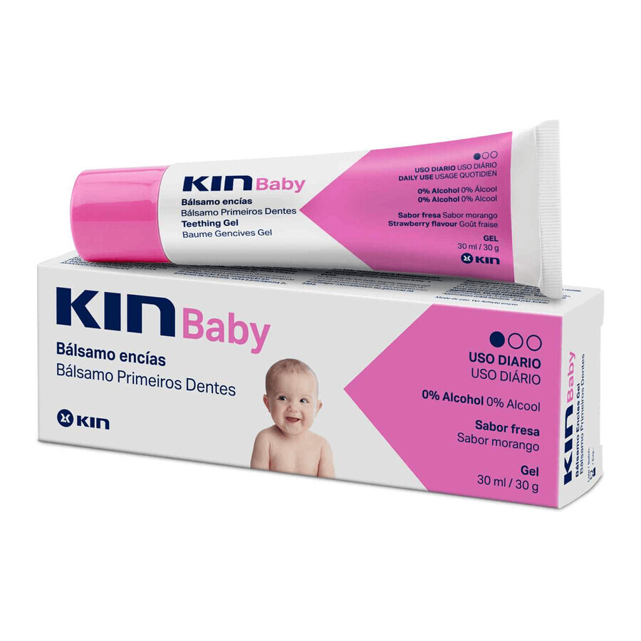 Kin Baby, gel voor doorkomende tandjes, aardbeiensmaak, 30 ml