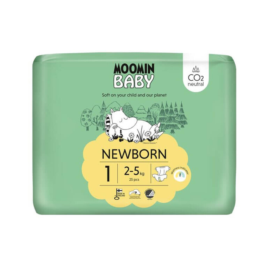 Moomin Baby, couches, taille 1, 2-5 kg, 25 pcs