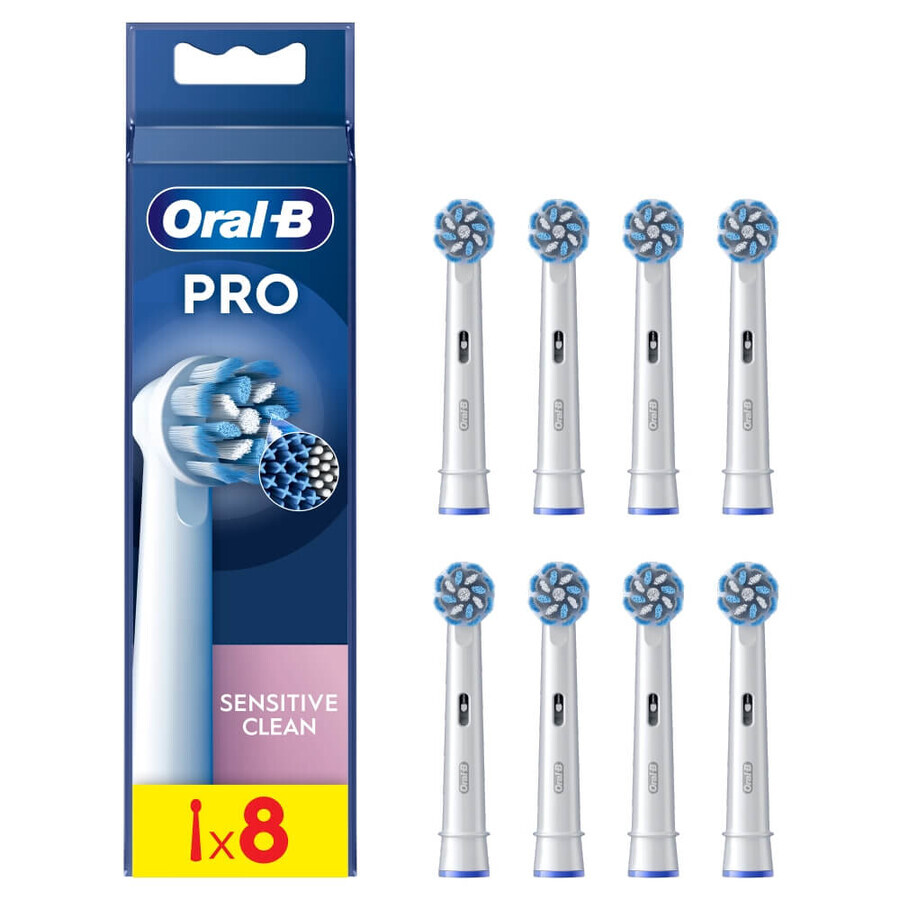 Oral-B Pro Sensitive Clean, vervangende opzetborstels voor elektrische tandenborstel, 8 stuks