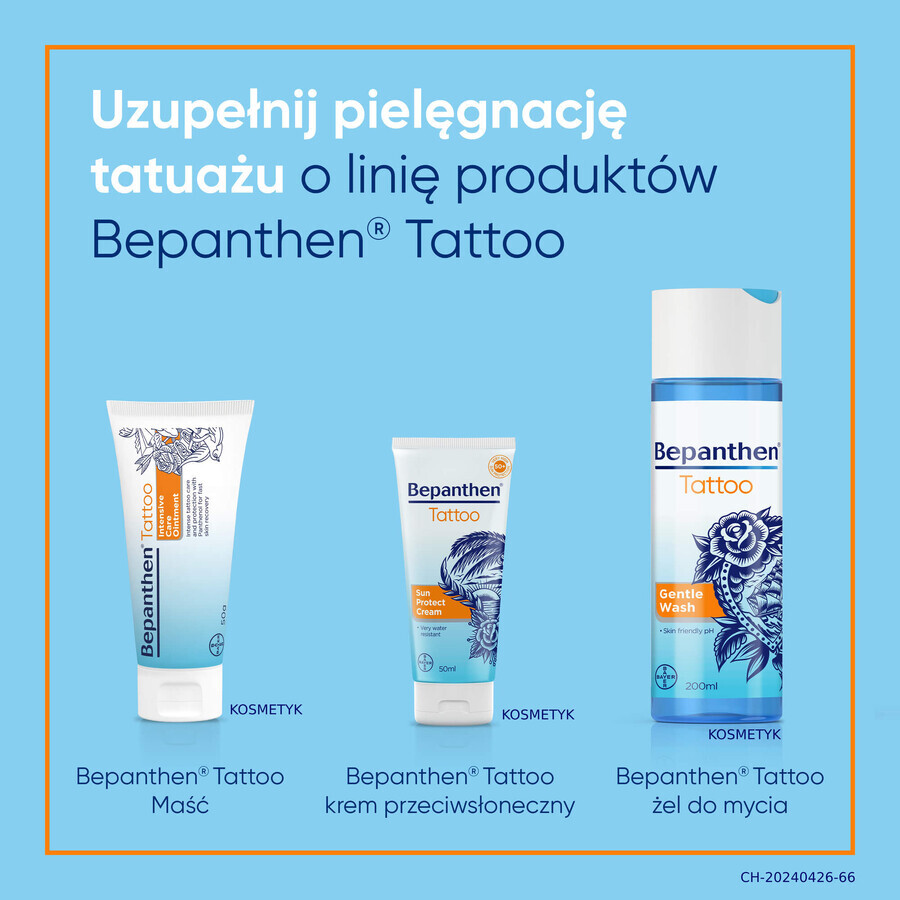 Bepanthen Tattoo, protezione solare per pelle tatuata, SPF50+, 50 ml