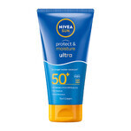 Set Nivea Sun Protect &amp; Moisture, loțiune solară ultrahidratantă, SPF 50+, 150 ml + gel-cremă calmant după plajă, 175 ml + rucsac gratuit