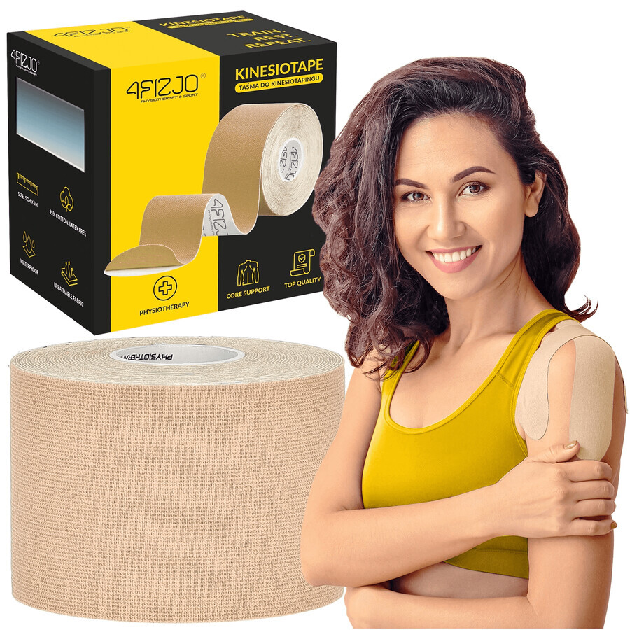 4Fizjo, kinesiotaping tape, beige, 5 cm x 5 m