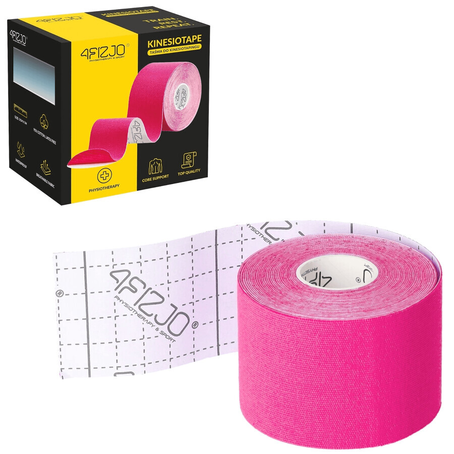 4Fizjo, kinesiotaping tape, roze, 5 cm x 5 m