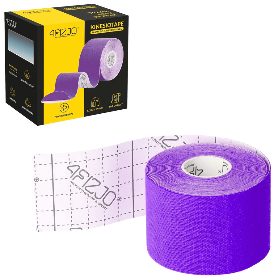 4Fizjo, kinesiotaping tape, purple, 5 cm x 5 m