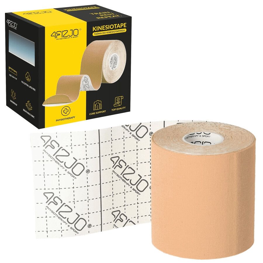 4Fizjo, kinesiotaping tape, beige, 7.5 cm x 5 m