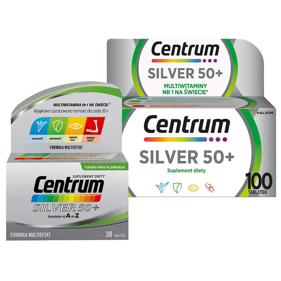 Centrum Silver 50+, 100 tabletten + Centrum Silver 50+, 30 tabletten gratis