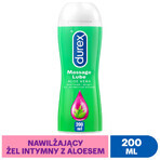 Durex, hydraterende intieme en massage gel 2in1, aloë vera, 200 ml