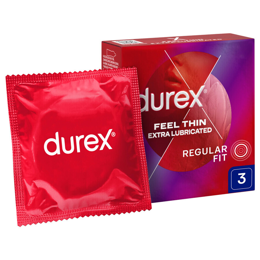 Durex Fetherlite Elite Extra Lubricant Thinner Condoms 3 Pack