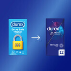 Durex Extra Safe, condooms met meer glijmiddel, versterkt, 12 stuks