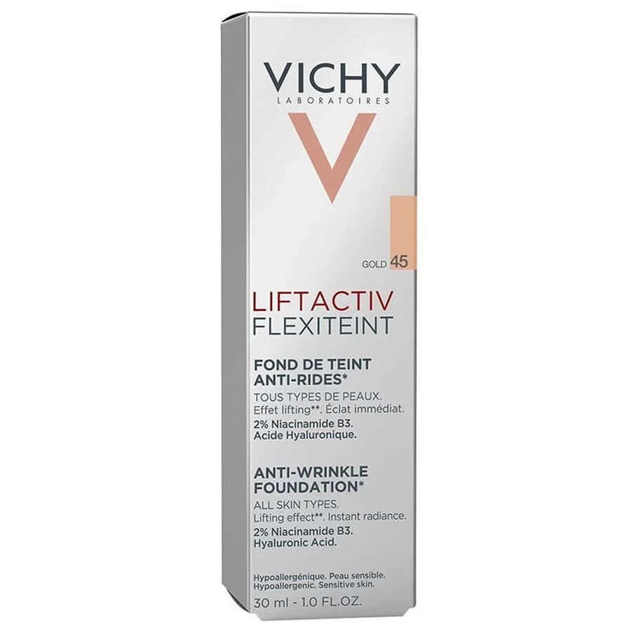Vichy Liftactiv Flexiteint, rimpelverzachtende foundation, SPF 20, nr. 45, goud, 30 ml