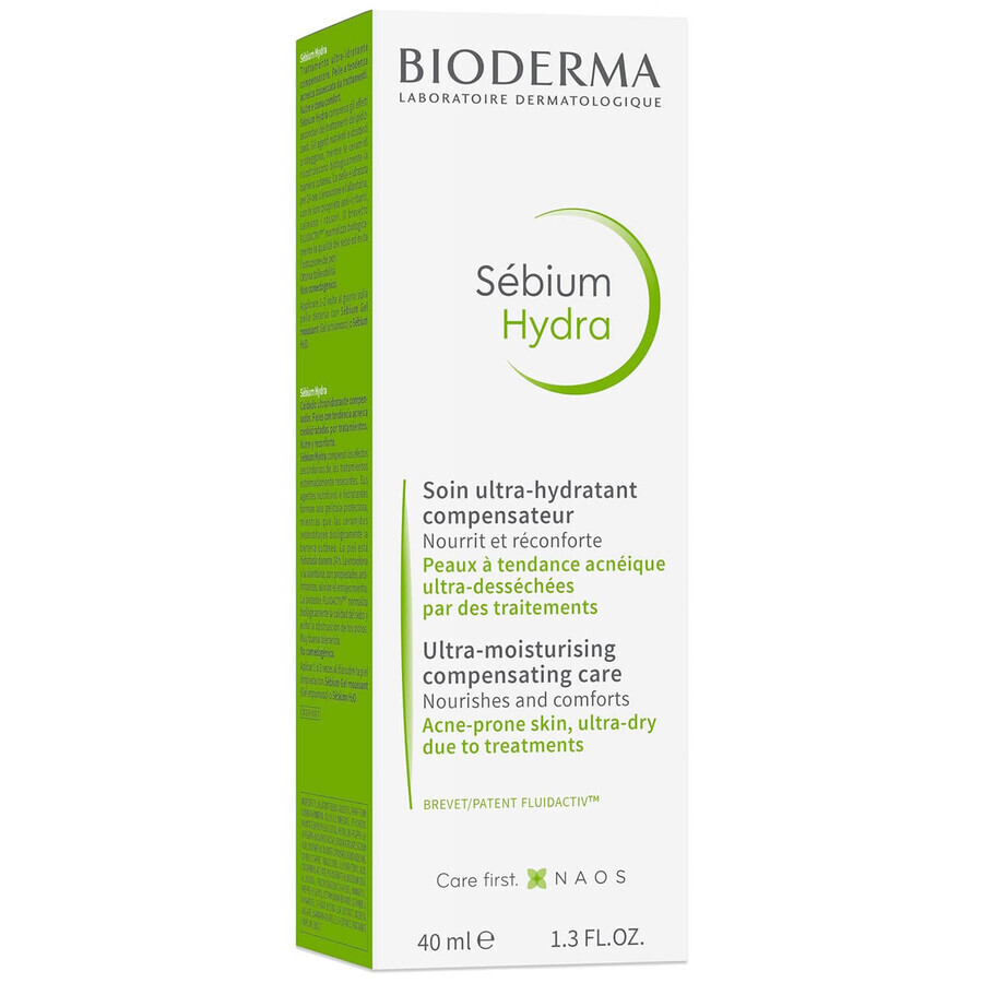 Bioderma Sebium Hydra, vochtinbrengende crème voor de vette en acnegevoelige huid, 40 ml