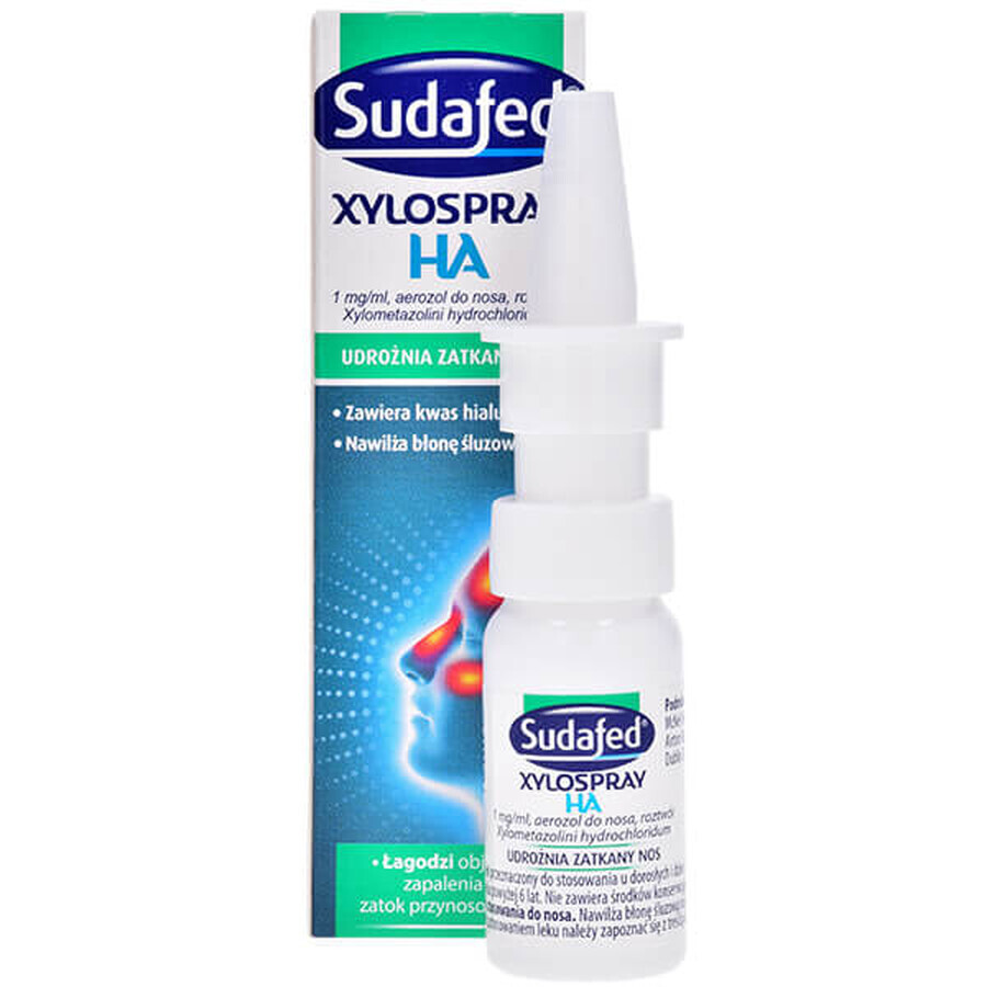 Sudafed XyloSpray HA 1 mg/ml, spray nazal pentru copii de la 6 ani și adulți, 10 ml