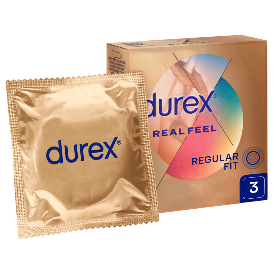 Durex Real Feel, gladde latexvrije condooms, 3 stuks