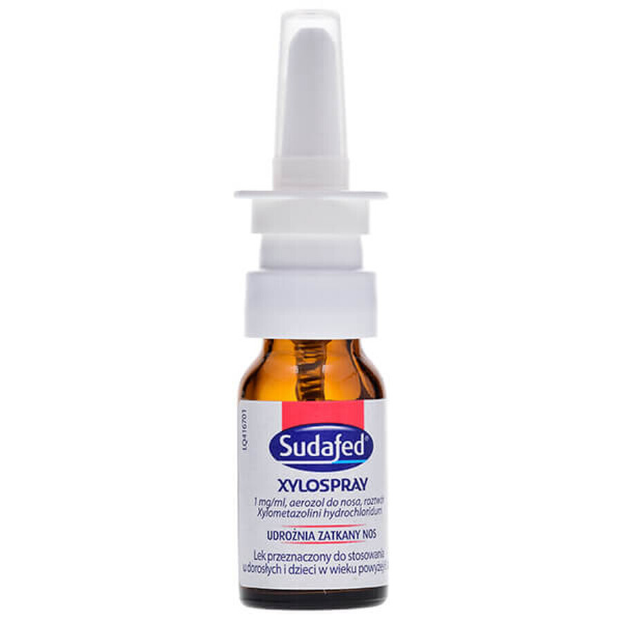 Sudafed XyloSpray 1 mg/ml, spray nazal pentru copii de la 6 ani și adulți, 10 ml