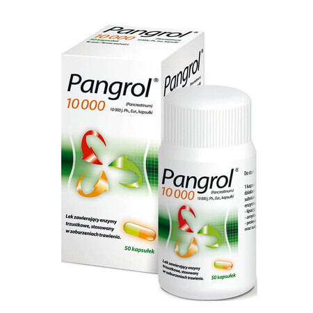 Pangrol 10000, 10000 IU lipase, 50 capsules