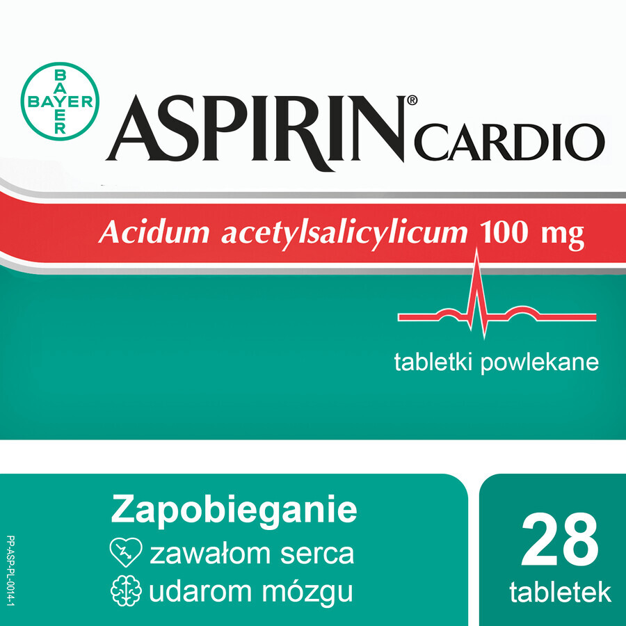 Aspirine Cardio 100 mg, 28 filmomhulde tabletten