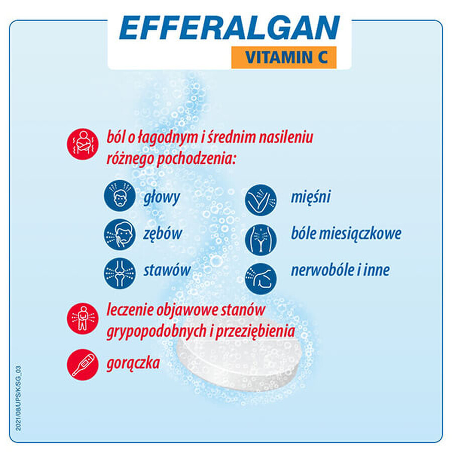 Efferalgan Vitamine C 330 mg + 200 mg, 20 bruistabletten