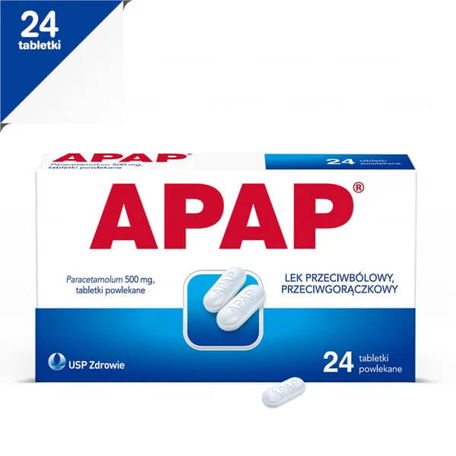 Apap 500 mg, 24 filmomhulde tabletten