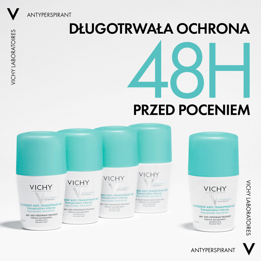 Vichy, antiperspirant roll-on, antiperspirant treatment against excessive sweating, 48 h, 50 ml