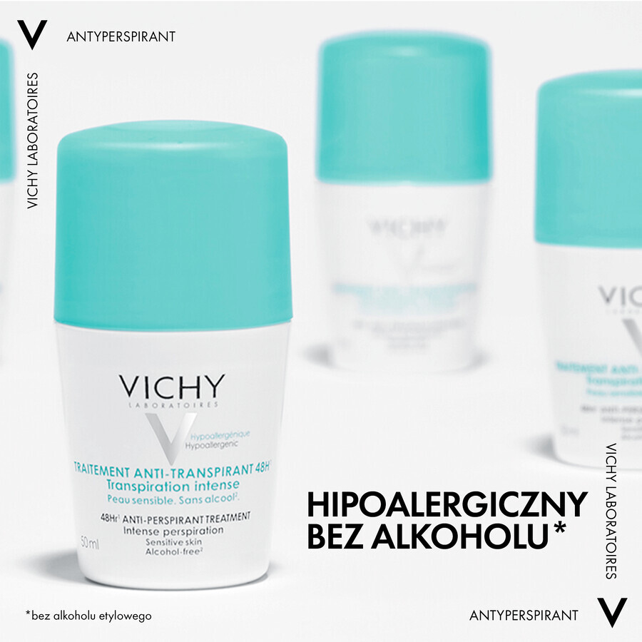 Vichy, antiperspirant roll-on, antiperspirant treatment against excessive sweating, 48 h, 50 ml