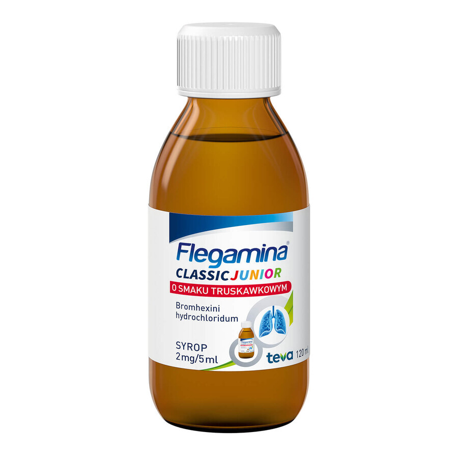 Flegamina Junior 2 mg/ 5 ml, sabor fresa, jarabe, 120 ml