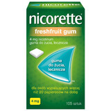 Nicorette FreshFruit Gum 4 mg, kauwgom, medicinaal, 105 stuks