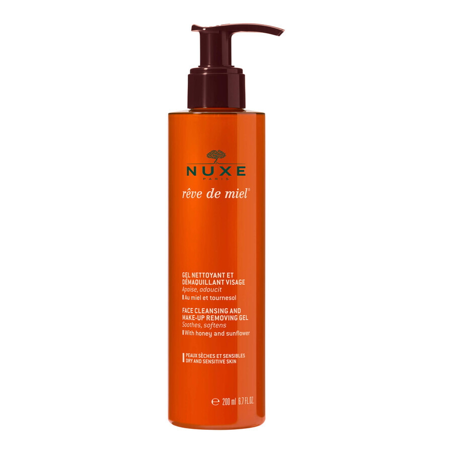 Nuxe Reve de Miel, gezichtsreiniger en make-up remover gel, 200 ml