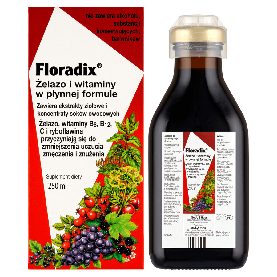 Floradix ijzer vitaminen, 250 ml