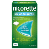 Nicorette Icy White Gum 2 mg, medicinale kauwgom, 105 stuks