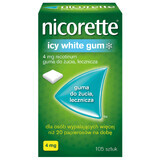 Nicorette Icy White Gum 4 mg, medicinale kauwgom, 105 stuks