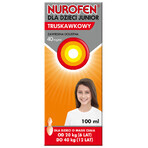 Nurofen voor kinderen Junior aardbei 40 mg/ml, orale suspensie, 6 tot 12 jaar, 100 ml