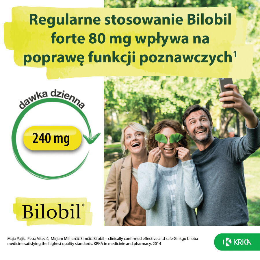 Bilobil Forte 80 mg, 60 capsules