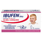 Ibufen Baby 125 mg, zetpillen vanaf 2 jaar, 5 eenheden