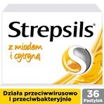 Strepsils with honey and lemon 1.2 mg + 0.6 mg, 36 hard tablets