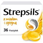 Strepsils with honey and lemon 1.2 mg + 0.6 mg, 36 hard tablets