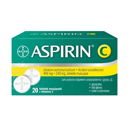 Aspirine C 400 mg + 240 mg, 20 bruistabletten