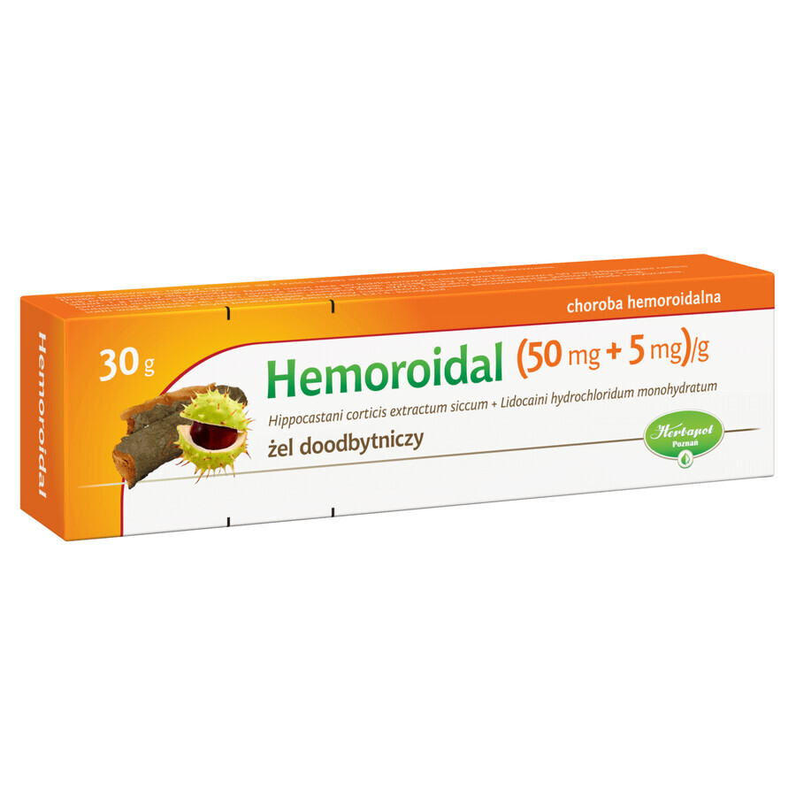 Hemoroïdaal (50 mg + 5 mg)/g, rectale gel, 30 g