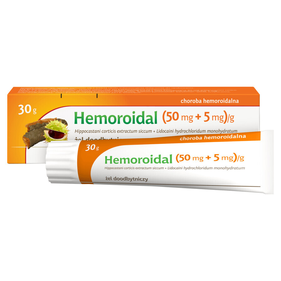 Hemoroïdaal (50 mg + 5 mg)/g, rectale gel, 30 g