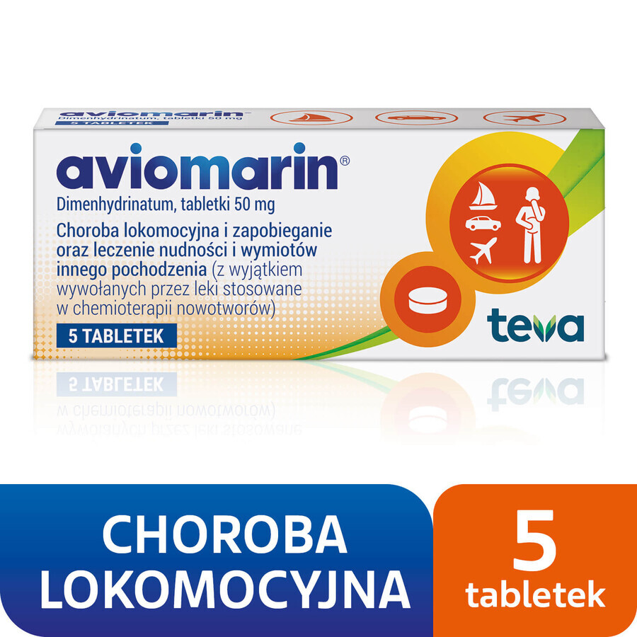 Aviomarine 50 mg, 5 tabletten