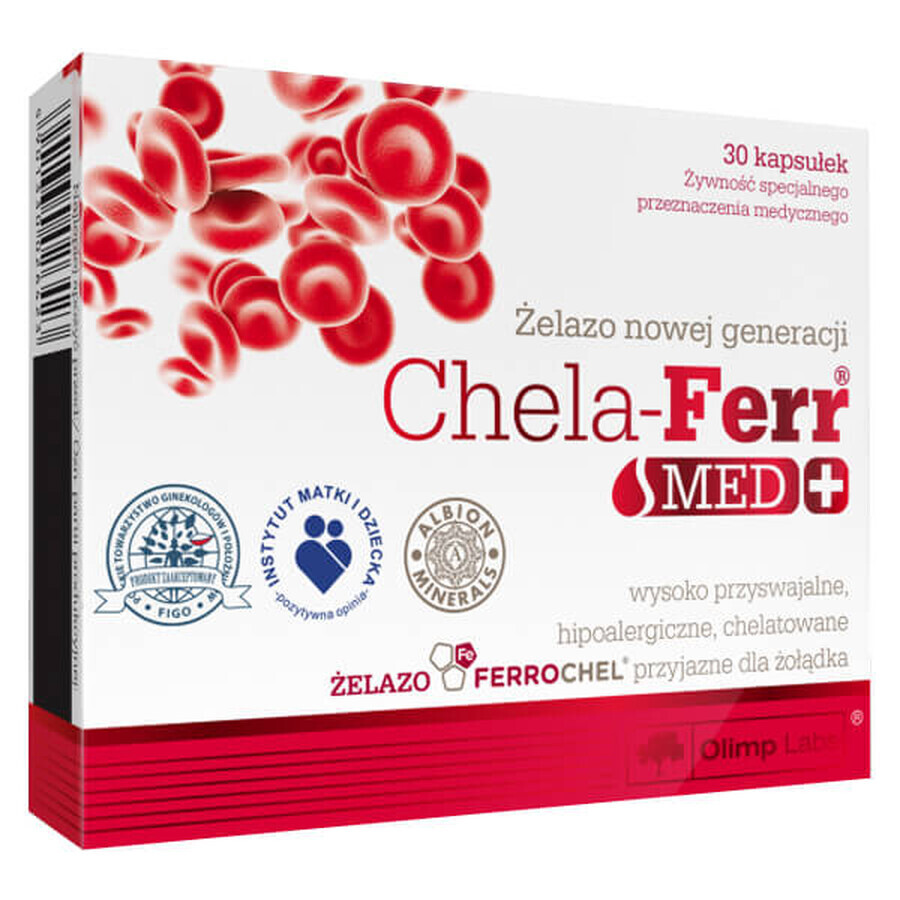 Olimp Chela-Ferr Med, ijzer 30 mg, 30 capsules