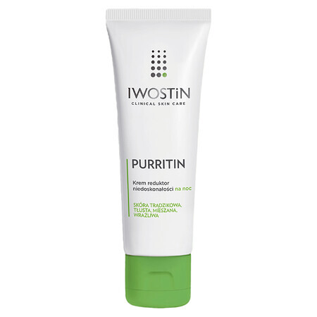 Iwostin Purritin, imperfectieverminderende nachtcrème, 40 ml