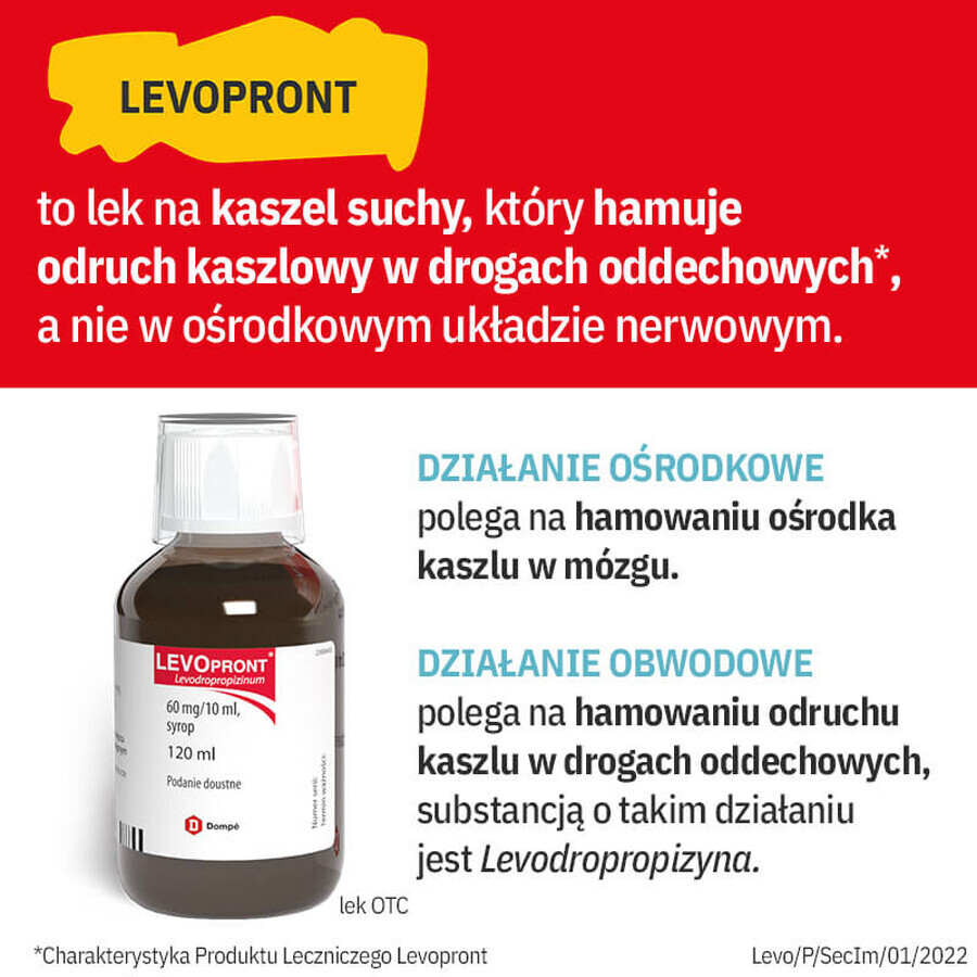 Levopront 60 mg/ 10 ml, siroop, 120 ml